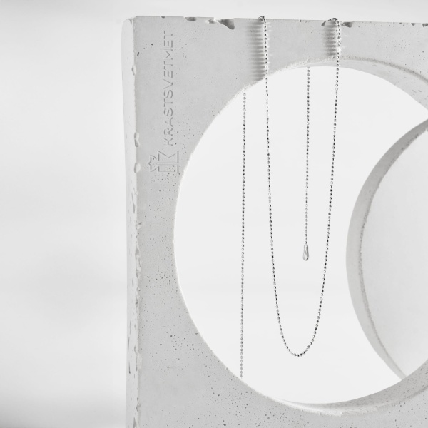 Цепь из белого золота 585, плетение «Перлина»